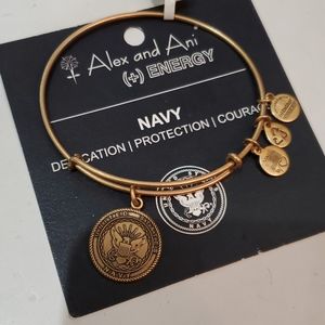 Alex and Ani United States Navy Goldtone bracelet